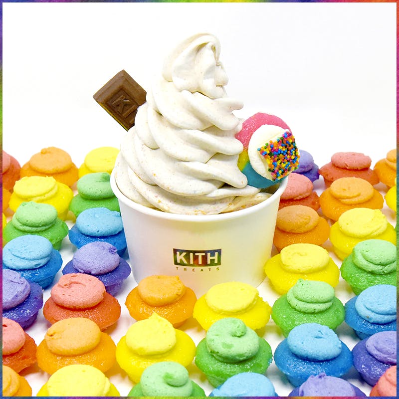 Kith ice cream and cupcakes surrounding