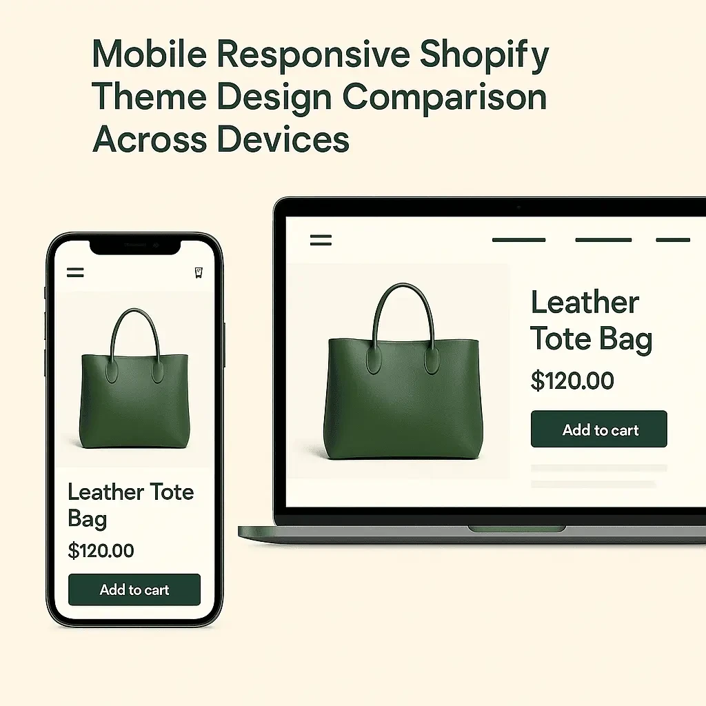 Mobile responsive Shopify theme design comparison across devices