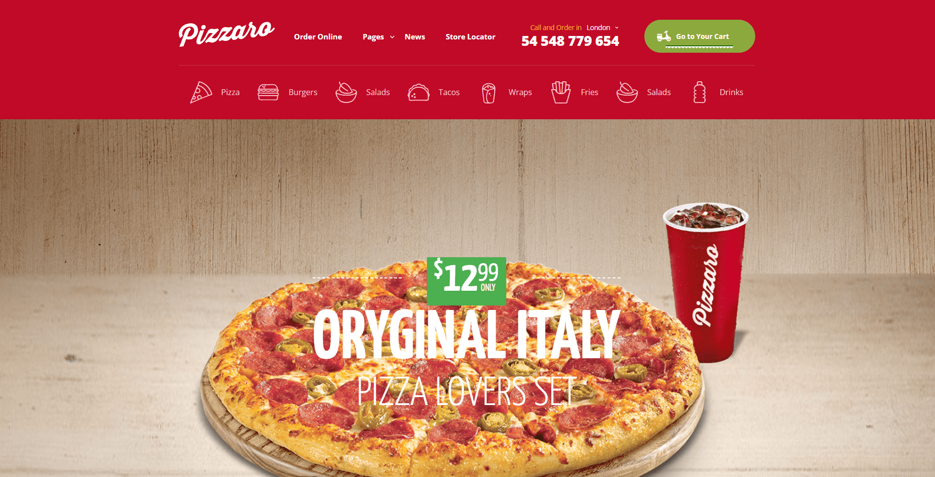 Pizzaro - Fast Food & Restaurant HTML template