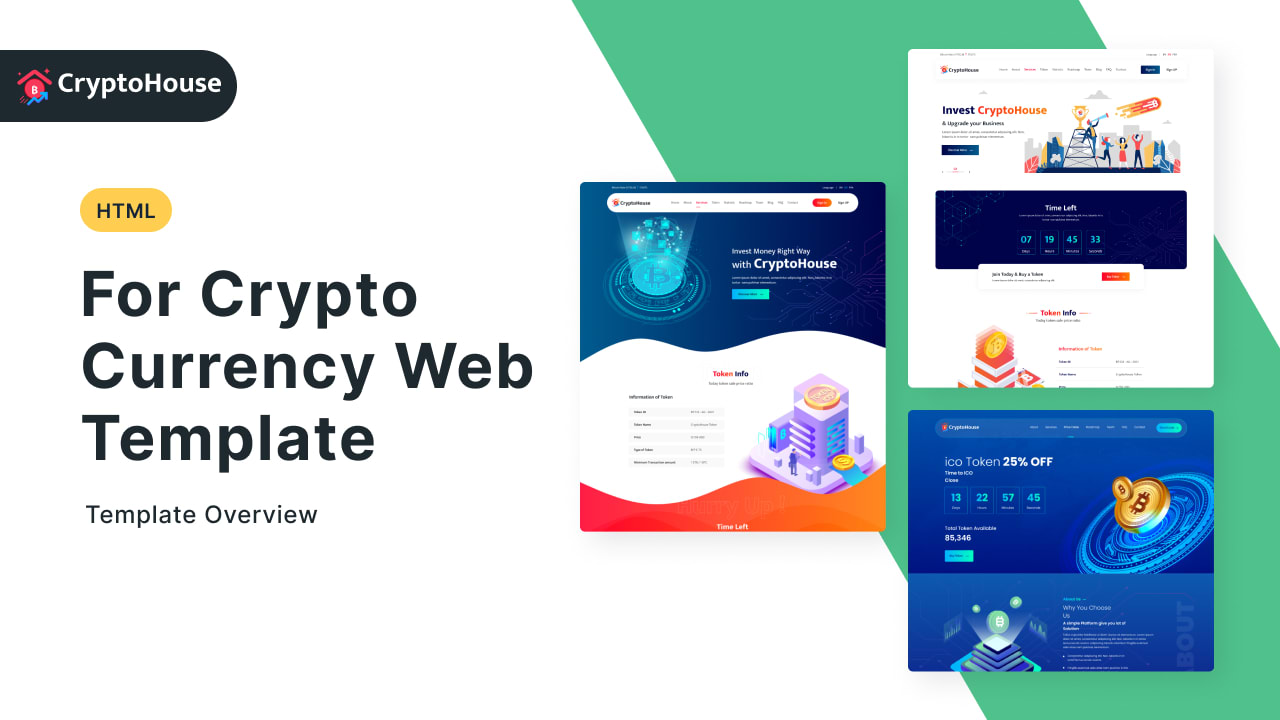 CryptoHouse- Minimal & Professional Crypto Currency HTML Template (Template  Overview)