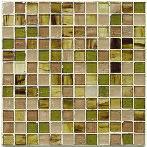 Fusion 1" x 1" Glass Mosaic Blend in Rosemary Bark