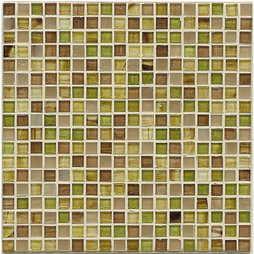 Fusion 5/8" x 5/8" Glass Mosaic Blend in Rosemary Bark