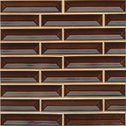 Half Baked 1 1/4" x 6" Porcelain Gloss Bars Mosaic in Chocolate Bar