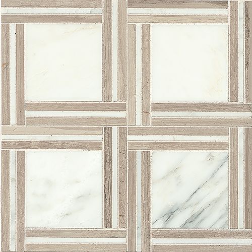 London Calling Turn On The Telly Honed Marble Mosaic in Cloudy