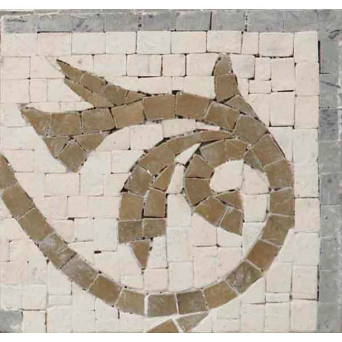 Nico Mozaics 4" x 4" Athena Honed Limestone Corner in Blue