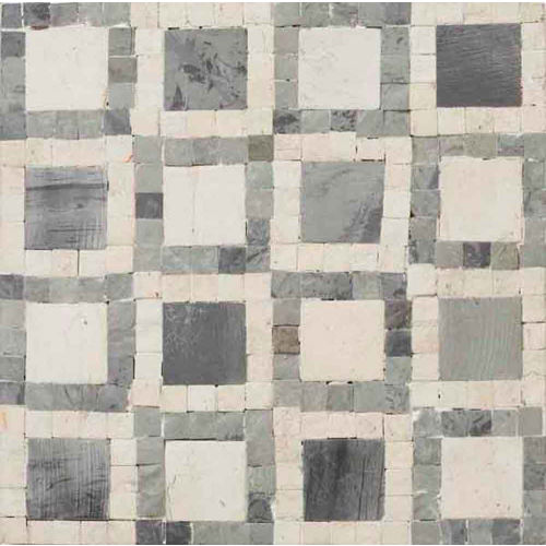 Nico Mozaics 8" x 8" Squared To The 2nd Power Honed Limestone Tile in Blue & White