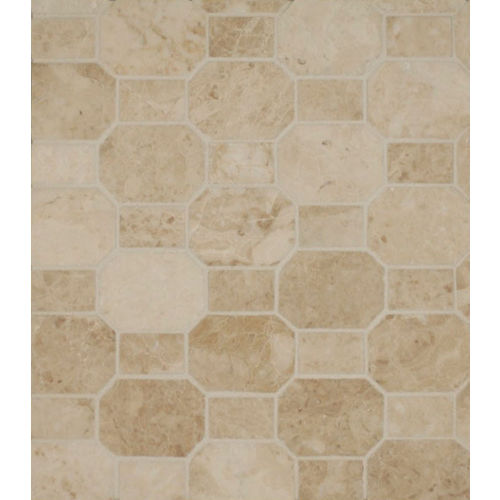 Rock Glamorous 2" x 2 1/2" Elongated Octagon Honed Marble Mosaic in Cappuccino