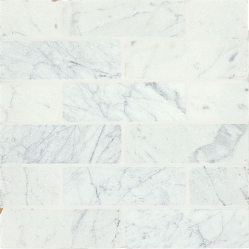 Suave Tumbled 4" X 12" Marble Tile in Calacatta Gold