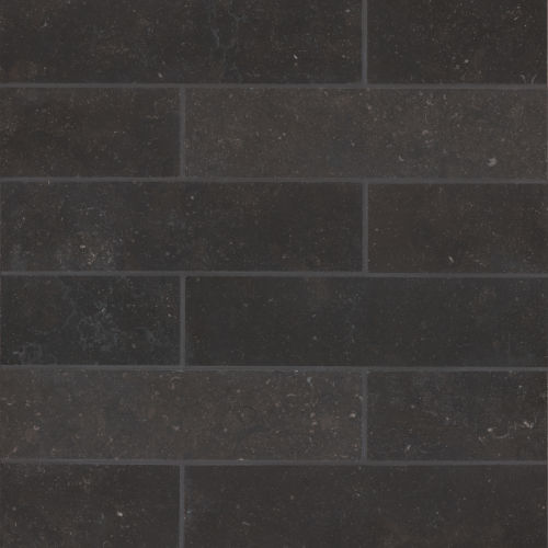 Suave Due 4" x 16" Smooth Finish Limestone Tile in Pecora Nera