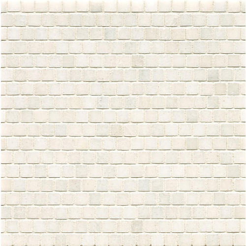 Vanity 5/8" x 5/8" Offset Honed Marble Mosaic in Thassos White