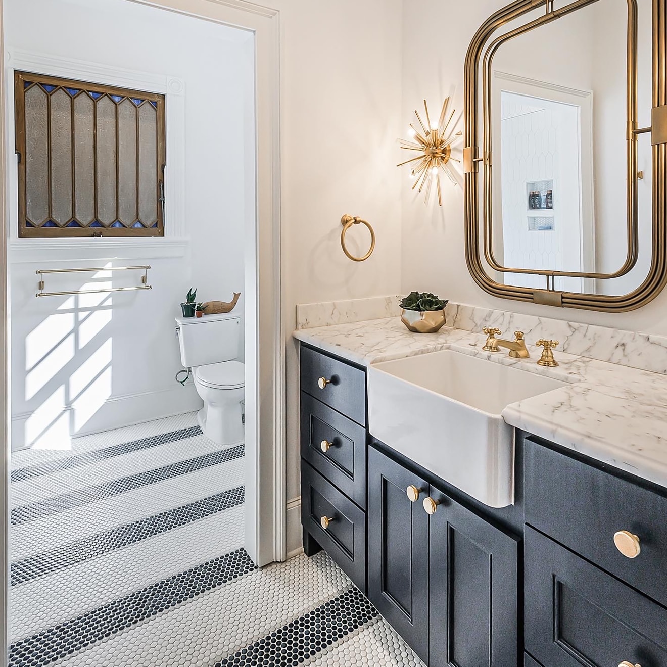 Penny tile bathroom floor deals