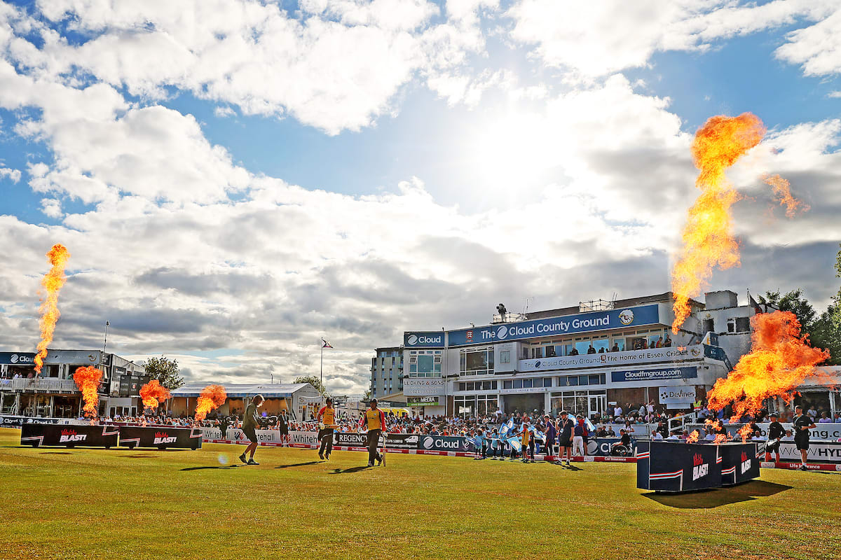 Essex Eagles players run on to the pitch for their Vitality Blast game.