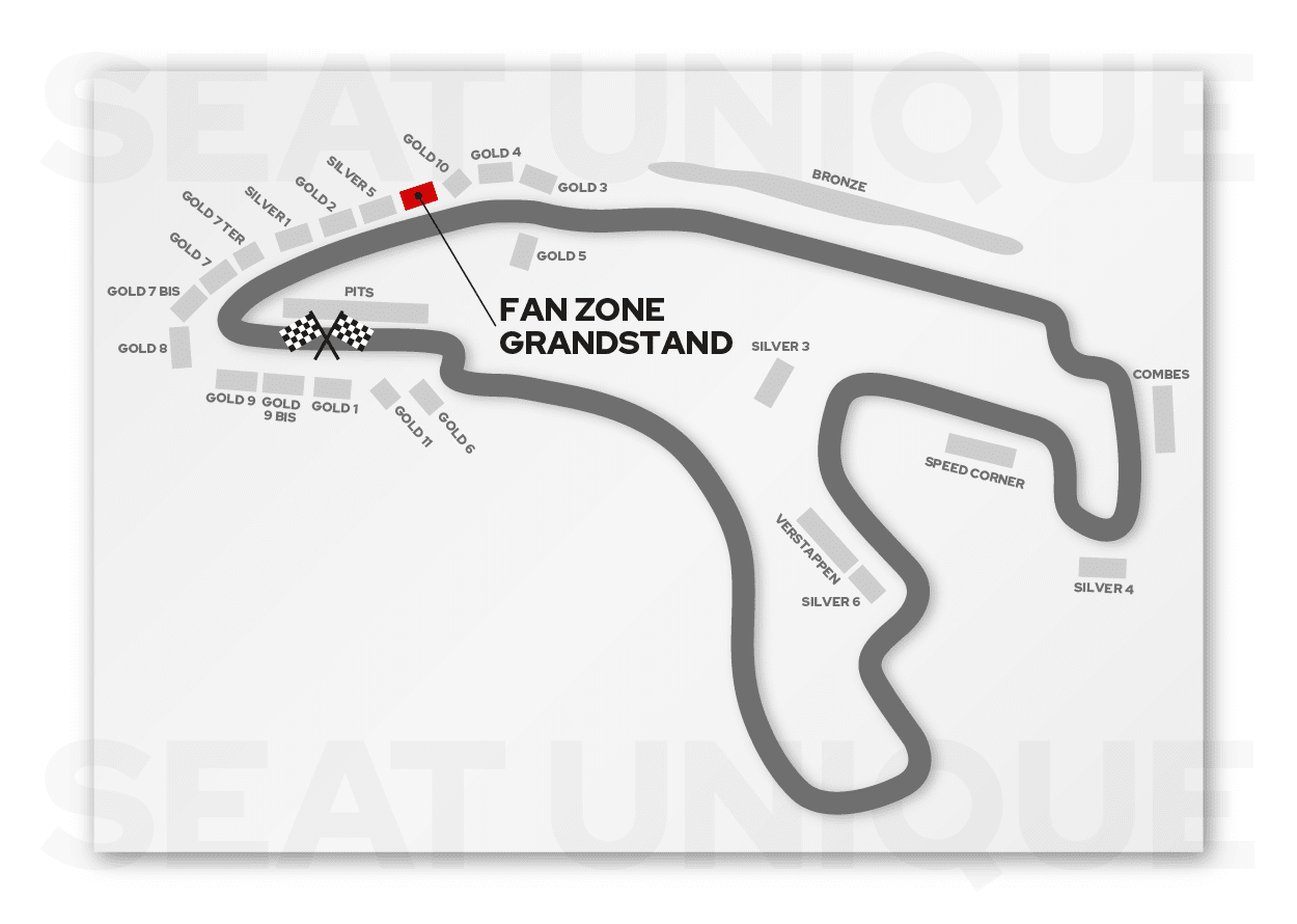 Seating map for Fan Zone Grandstand