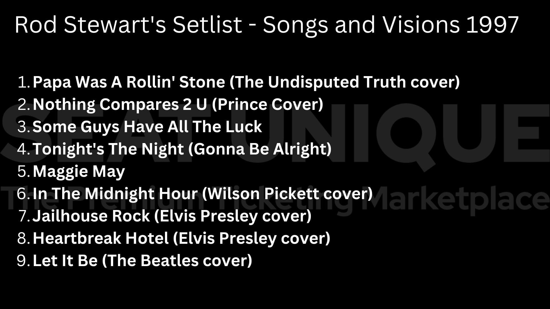 Rod Stewart Setlists Rod’s Top 5 Greatest Concert Setlists