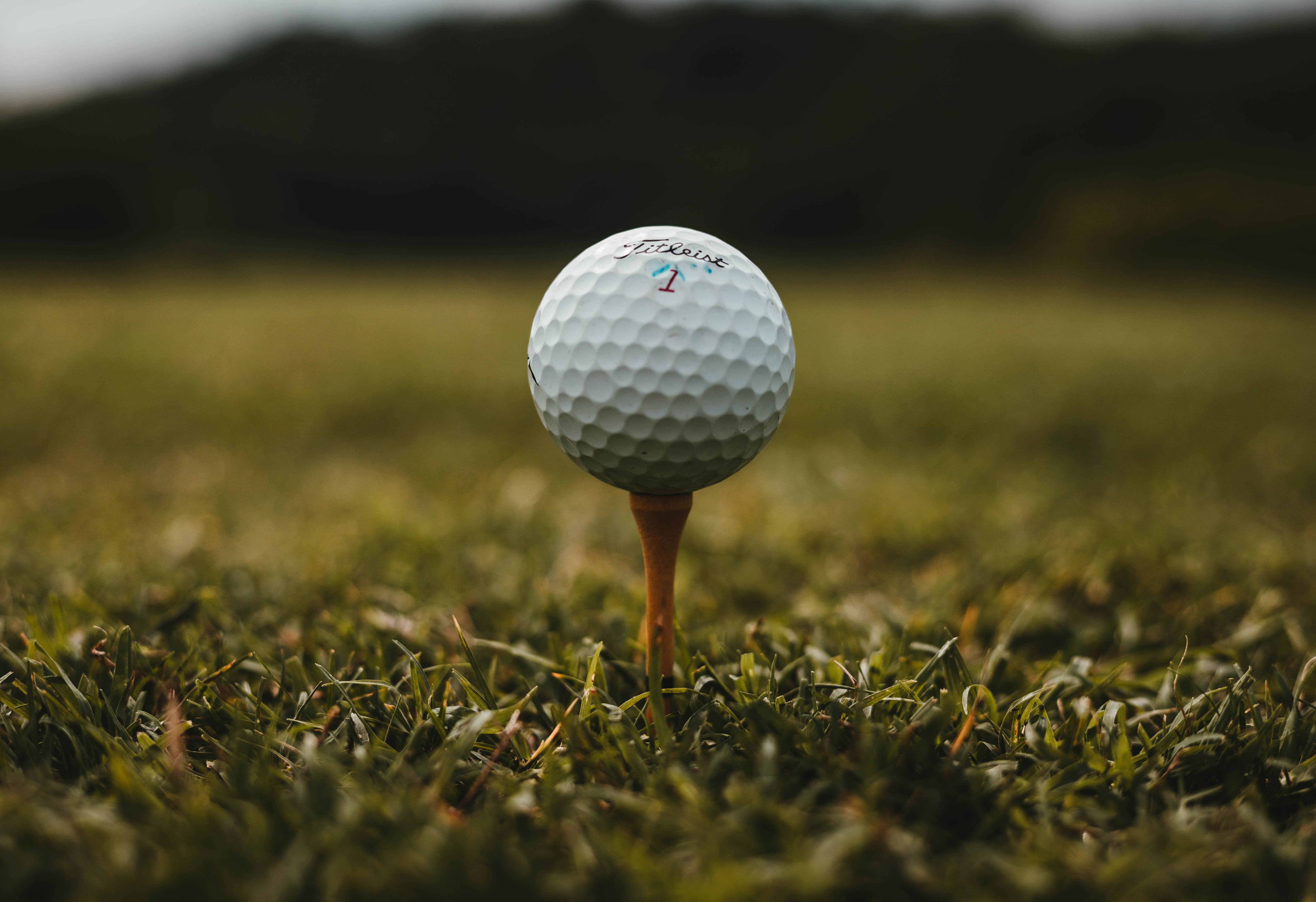 Golf ball on a tee.