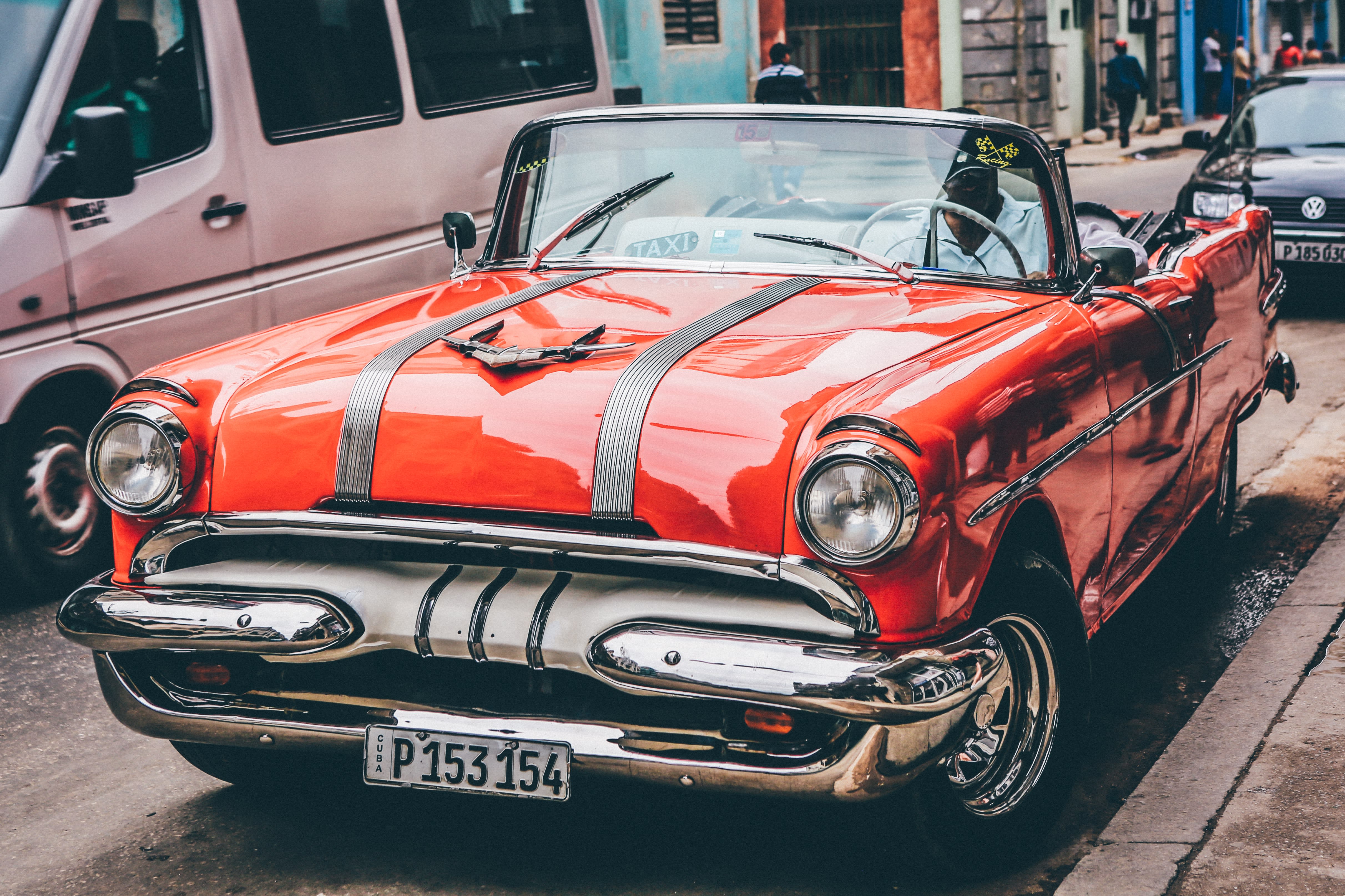Classic red car.