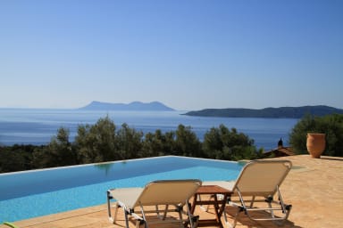 Villa Atokos - infinity pool on sea view with magic sunrise