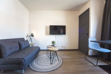 Private living room with HD Cable flat screen and nice couch