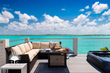 Outdoor lounging deck with ample sitting space.
