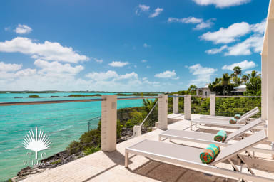 Outdoor lounging deck with ample sitting space.