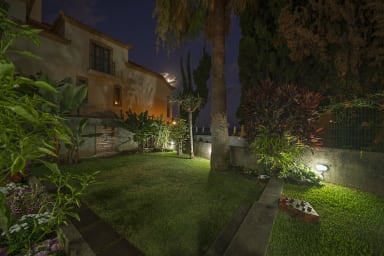 Garten bei Nacht.
