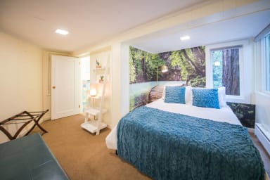 Bonus Room downstairs, with queen bed and bathroom.  Private entrance from...