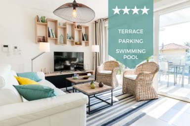 ✿ SERRENDY TERRACE  SWIMMING-POOL PARKING NEW Close to beaches ✿