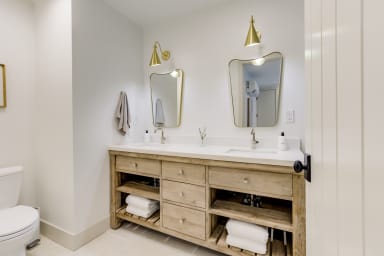  A private bath with a rain shower