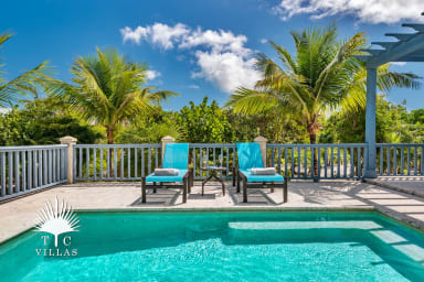 Private pool with loungers.