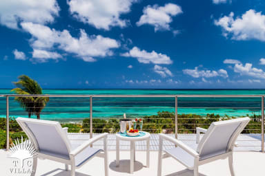 View of Grace Bay from Villa Sandpiper's master bedroom (balcony).