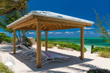 Reef Pearl's beachfront (covered) lounging area.
