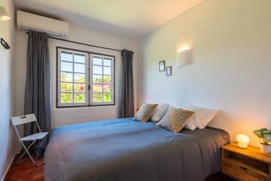 Bedroom 1 in guest annex with build in wardrobes and aircon