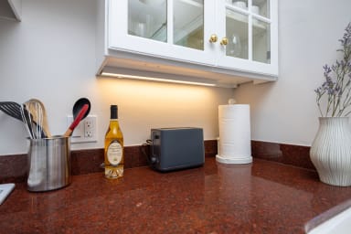 Practical kitchen with all necessary cooking tools