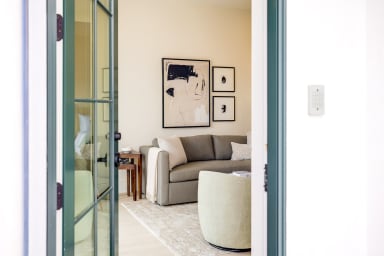 Enjoy cozy evenings in this inviting living space.