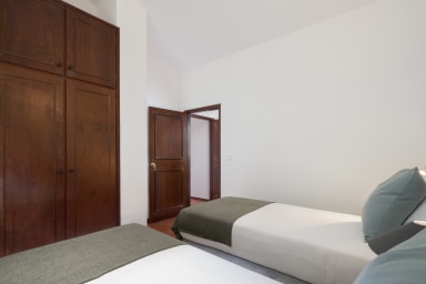 Bedroom with two single beds. 