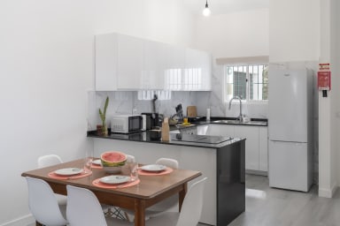 kitchen and dining area