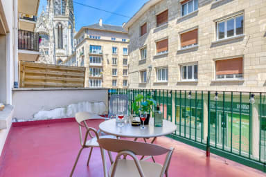 Terrasse privative avec vue Cathédrale de Rouen