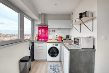 Espace cuisine avec une belle vue