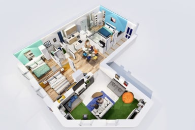 Voici la disposition de l'appartement.
*** Here's the layout of the apartment.