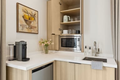 Kitchenette with Nespresso Coffee Machine and Mini Fridge - No Stove