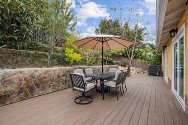 Back patio with outdoor dining table - seating for 6