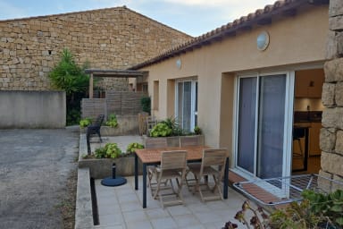 Terrace with garden furniture