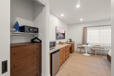 Thoughtfully stocked with essentials and a safety deposit box.