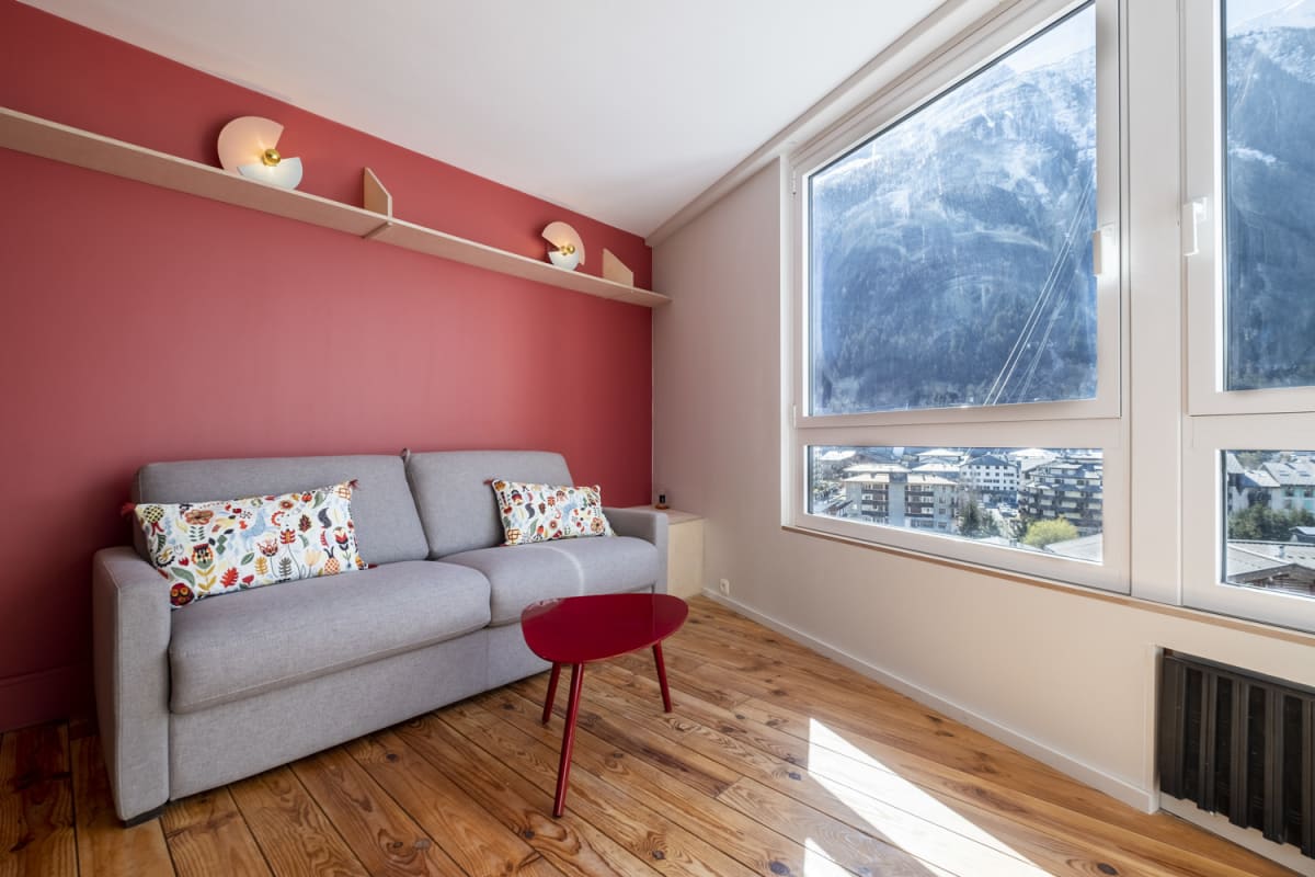 Appartement   Studio vue Mont Blanc avec Piscine (en été)