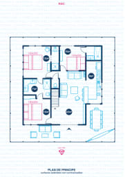 Plan au sol de Villa en location saisonnière à Les Saintes en Guadeloupe