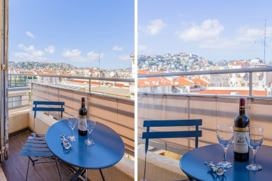 Balcony with view on the hills