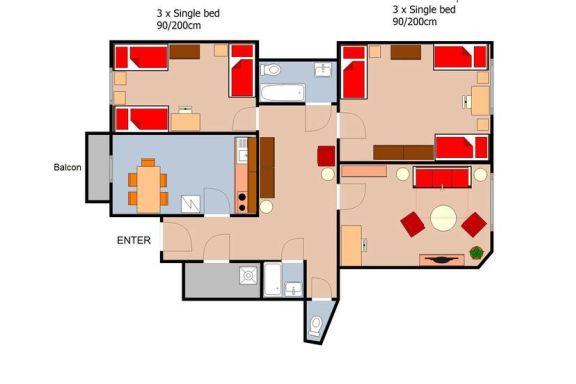 Dalia 3 BR, 2 BA 10 min walk from Old Town Square