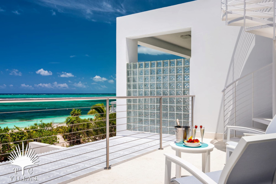 Villa Sandpiper's balcony in the master bedroom.