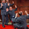 Philip Bird as Ronald Taylor, Daniel Crowder as Douglas Swift, Michael Matus as Aaron Green, Stefan Bednarczyk as John Healey, and Ged Petkunas as Russian Soldier