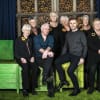 Tim Firth and Gary Barlow with the original Calendar Girls at the launch of the show in March 2015